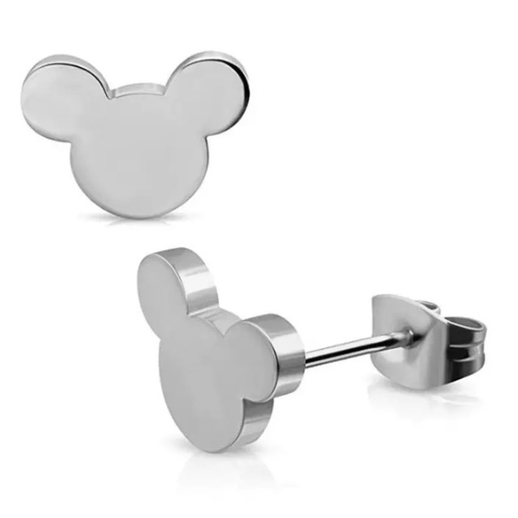 Silver Mickey Mouse Earrings - Picture 2 of 3